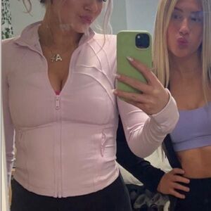 cropped pink lulu define jacket!